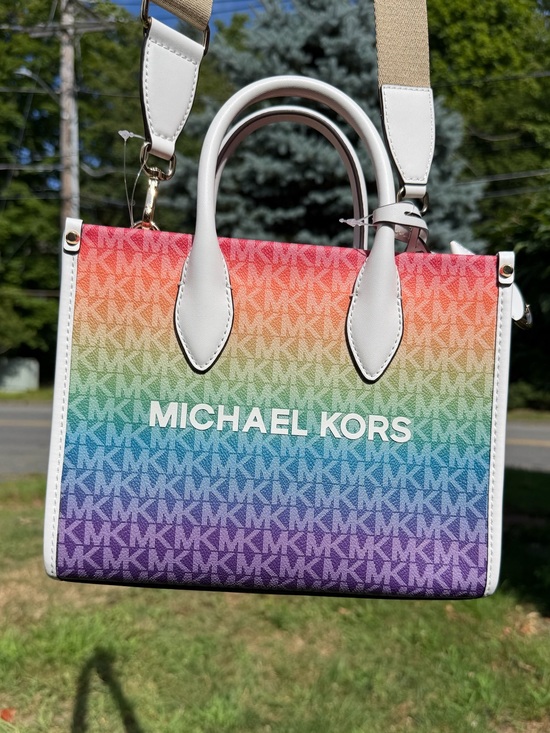 Michael Kors Handbags - RARE Michael Kors Mirella Small Rainbow Signature Logo Crossbody Bag NWT